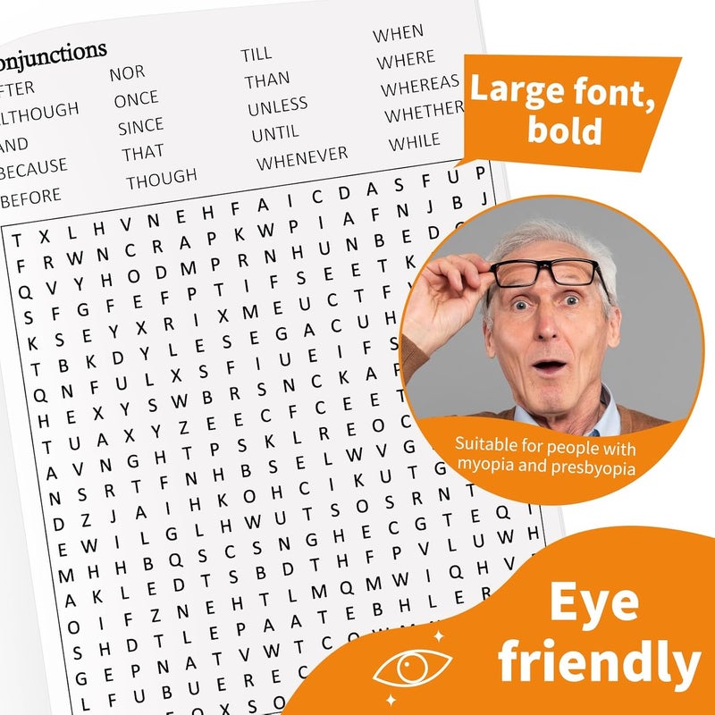 Large Print 6000+ Words Word Search Puzzle Books, Set of 6 Full Size, Brain Games, Activity Book for Adults, Teens and Seniors - Image 3